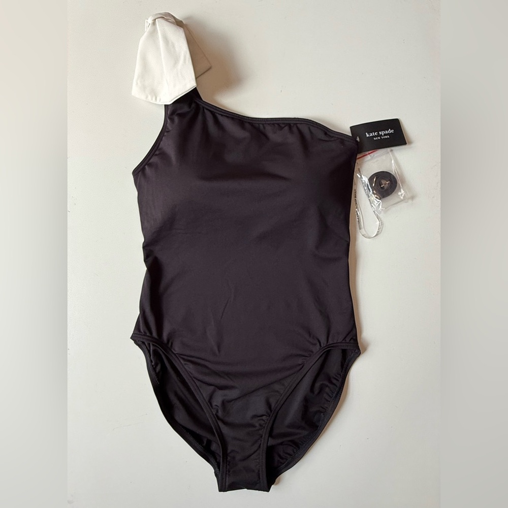 Kate Spade Women’s Shoulder Bow Tie One-Shoulder One-Piece Swimsuit - Size S